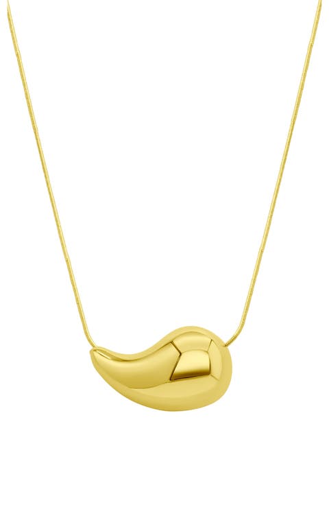Sculptural Drop Pendant Necklace