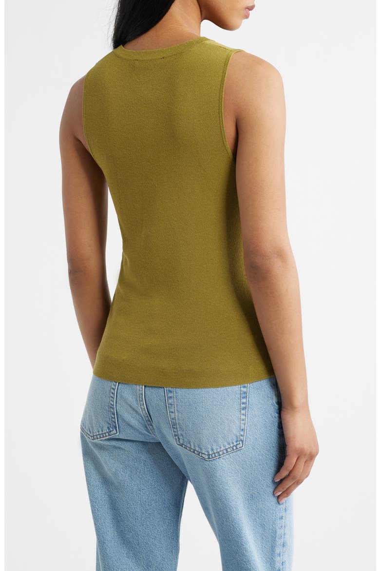Sleeveless Rib Top, Alternate, color, GREEN