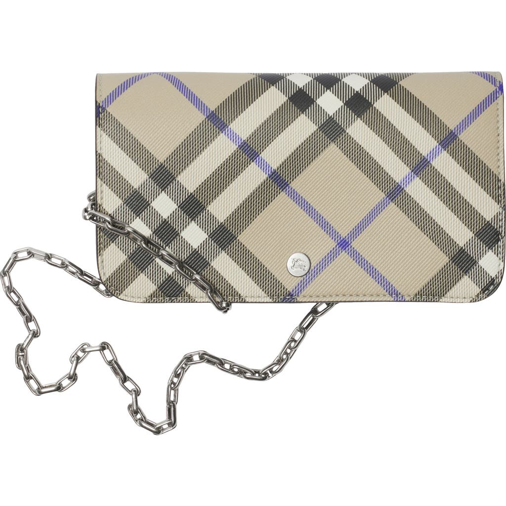 BURBERRY BURBERRY CHECK CHAIN STRAP WALLET