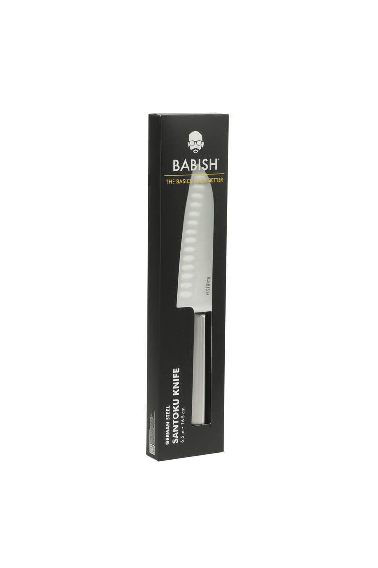 High Carbon German Steel Santoku Knife with Full Tang Blade, Alternate, color, Silver