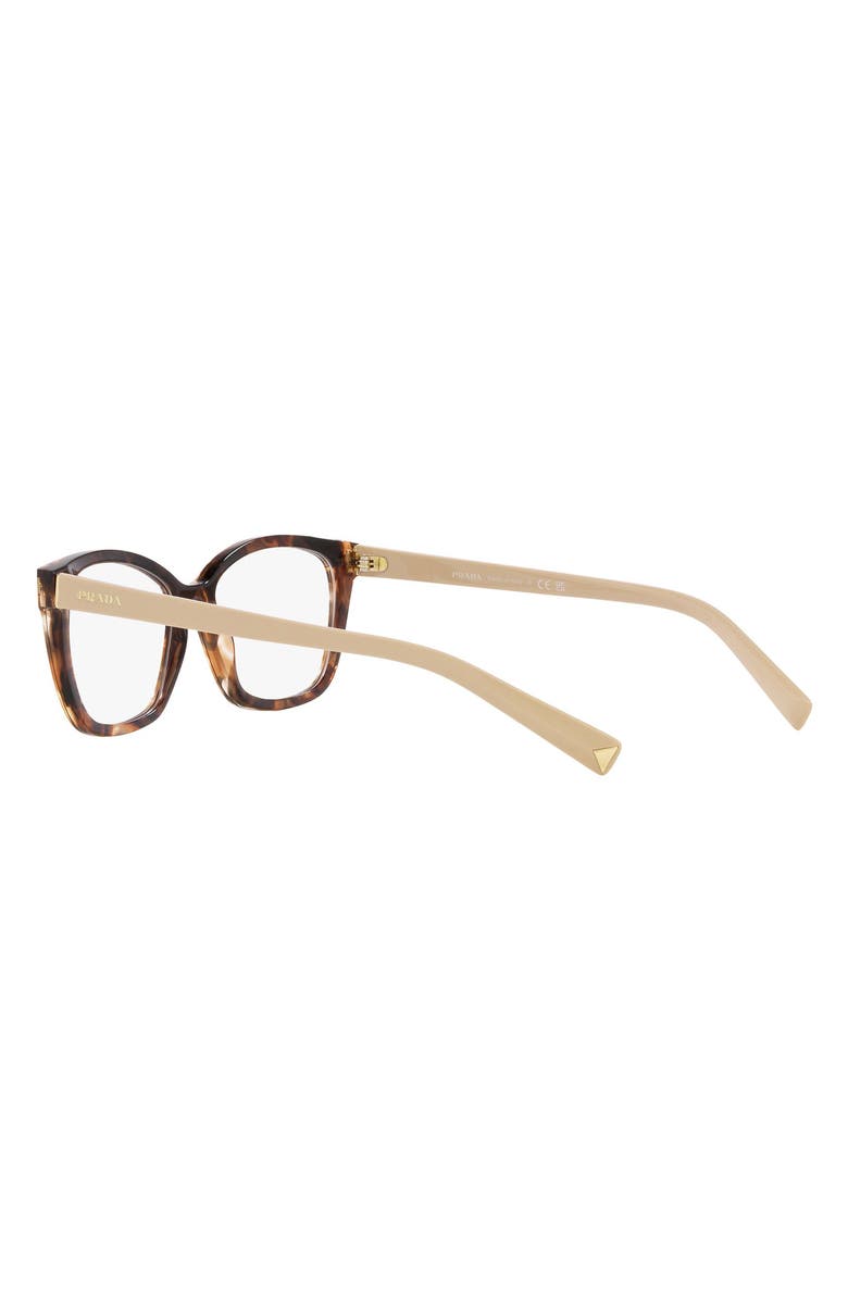 Prada 55mm Rectangular Optical Glasses, Alternate, color, Dark Havana