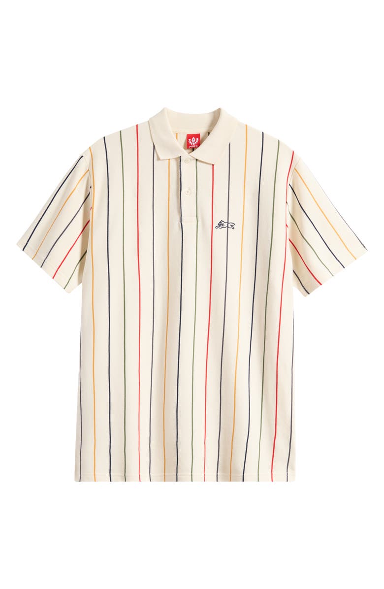 ICECREAM Archer Stripe Cotton Piqué Polo, Alternate, color, Antique White
