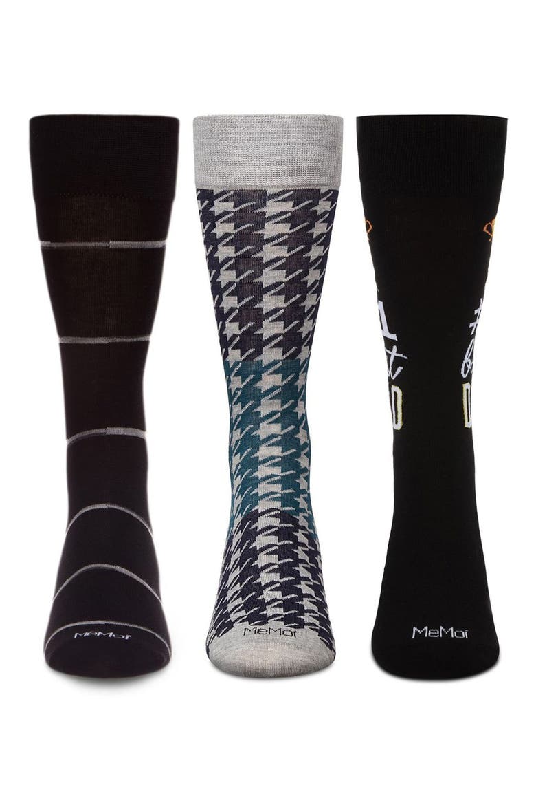 Best Dad Assorted 3-Pack Dress Socks, Alternate, color, GRAY-BLACK