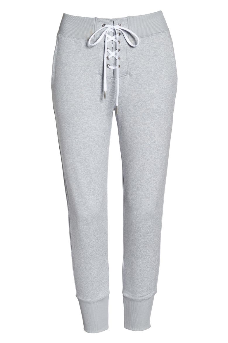 Lace & Repeat Crop Pants, Alternate, color, GREY WOLF MELANGE