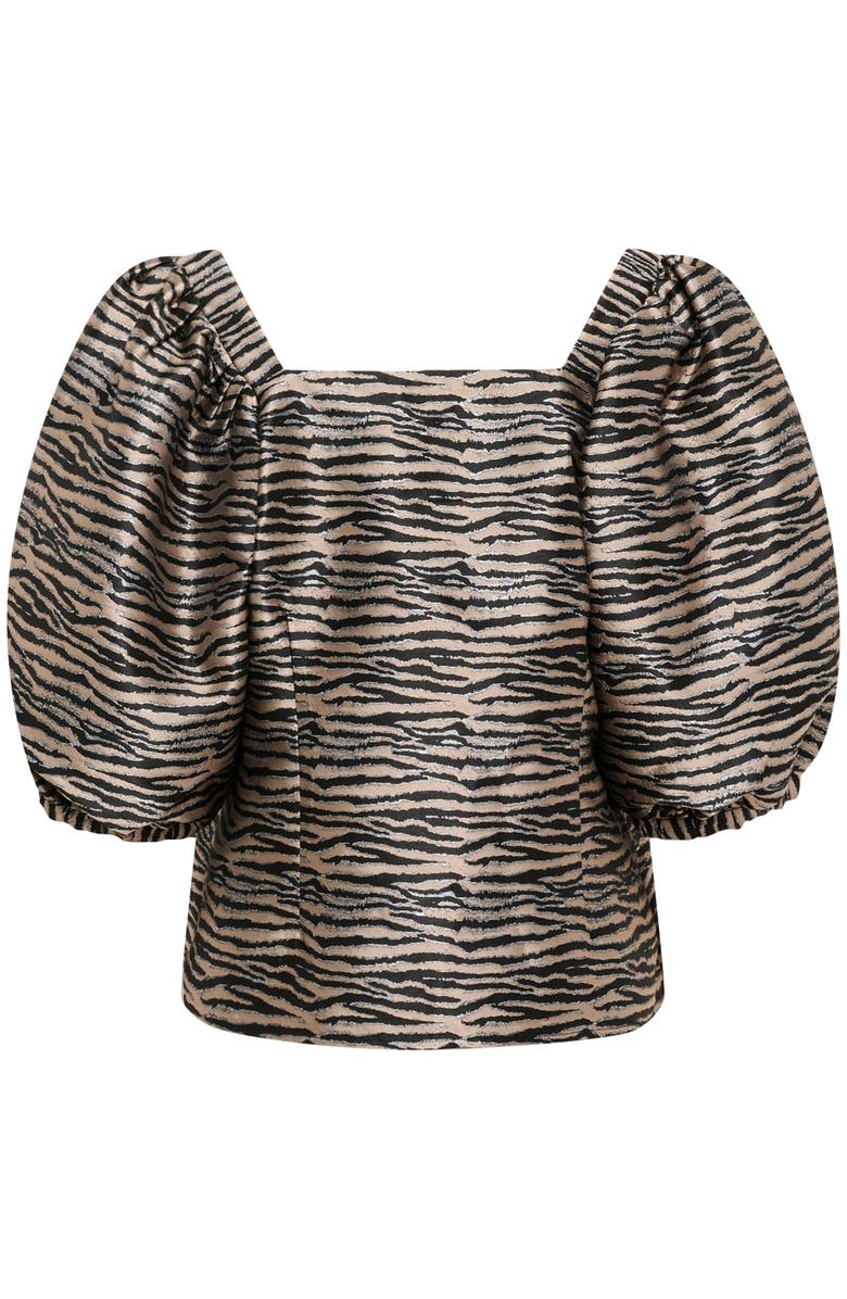 Soaked in Luxury SLElowen Sonnia Square Neck Blouse, Alternate, color, Zebra Jacquard