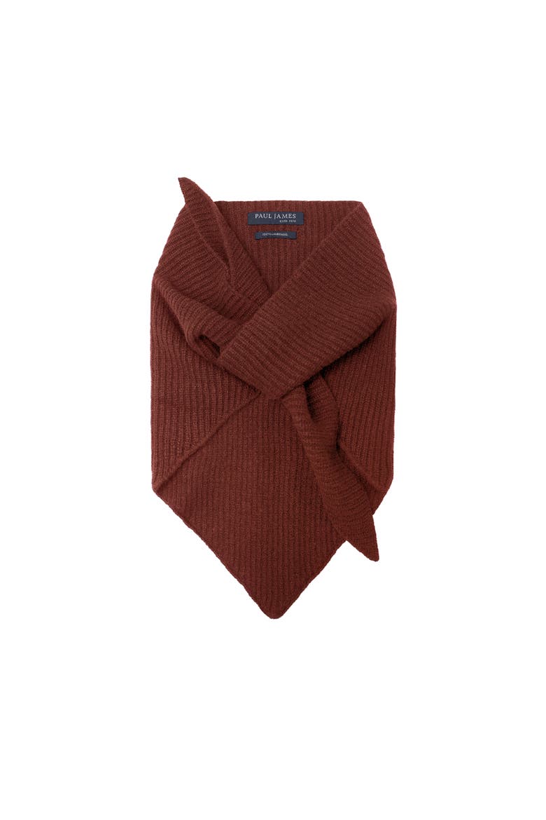 Lambswool Ribbed Triangle Scarf, Alternate, color, Sienna