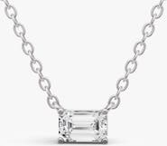 SEREIA OFFICIAL 14K Gold 1 ct Lab Grown Emerald Shape Diamond Pendant
