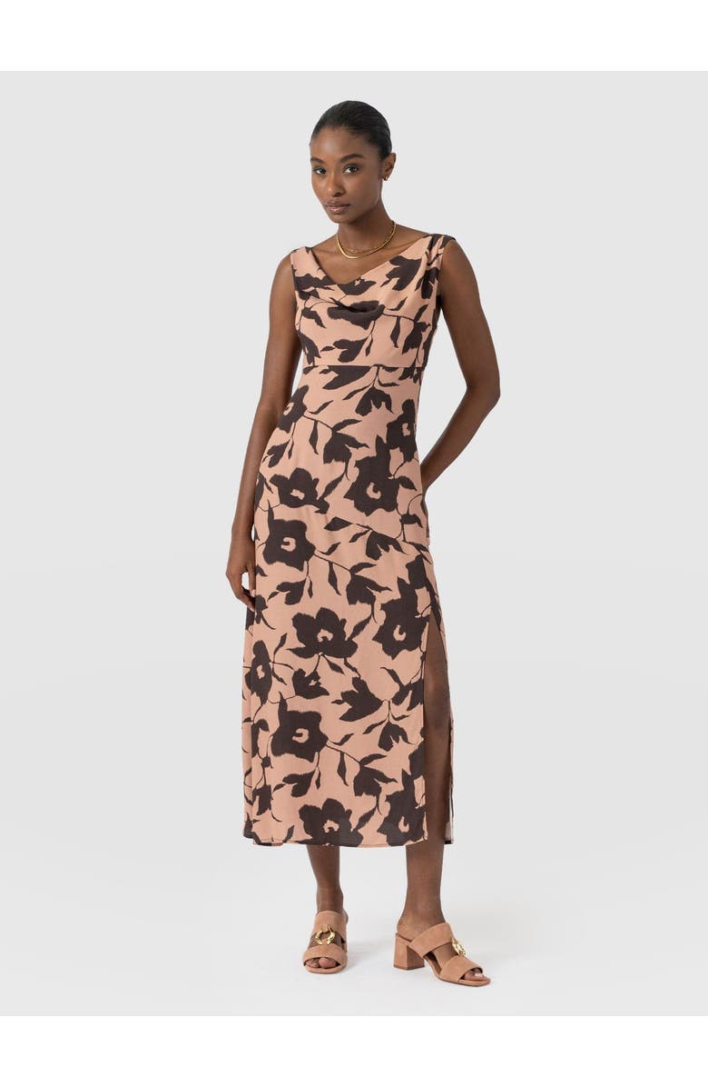 Saint + Sofia Alexis Dress, Main, color, Brown Floral