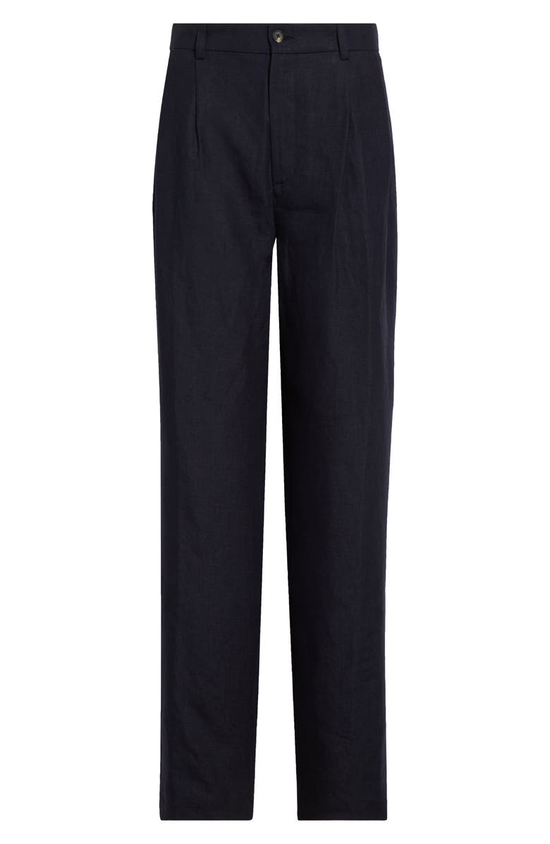 De Bonne Facture Two-Pleat Linen Trousers, Alternate, color, 