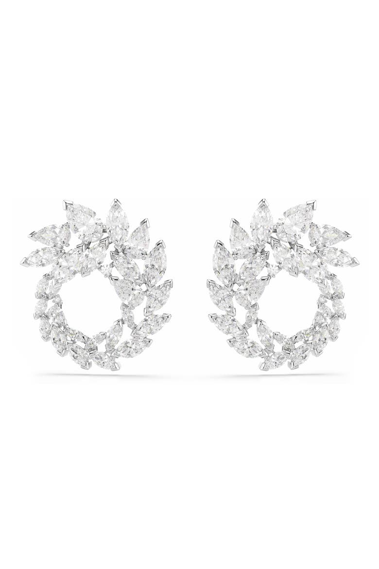 Mesmera Cubic Zirconia Small Hoop Earrings, Alternate, color, WHI/ RHS