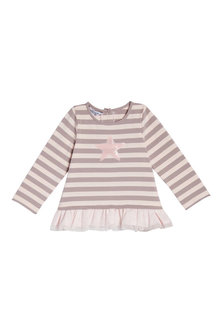Sequin Star Stripe Tunic & Leggings Set, Alternate, color, TAUPE/ PINK