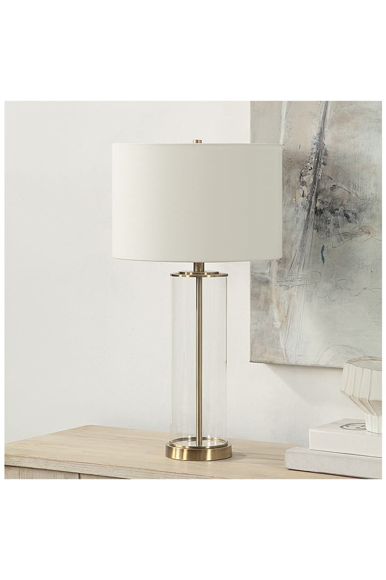 Saco Set of 2 Satin Brass & Glass Table Lamps, Alternate, color, NO COLOR