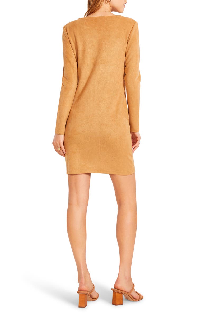 BB Dakota by Steve Madden BB Dakota x Steve Madden Alexandria Faux Suede Long Sleeve Minidress, Alternate, color, Cinnamon
