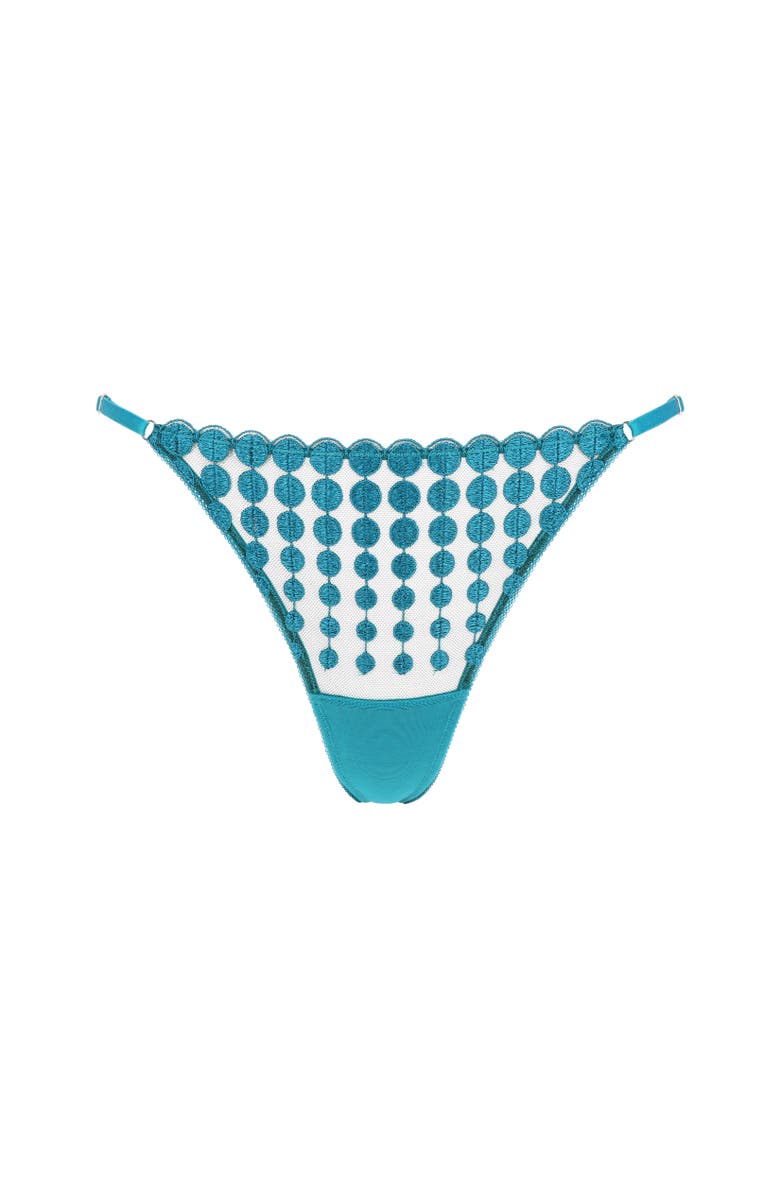 Huit Deco dots Lace Thong, Main, color, Turquoise