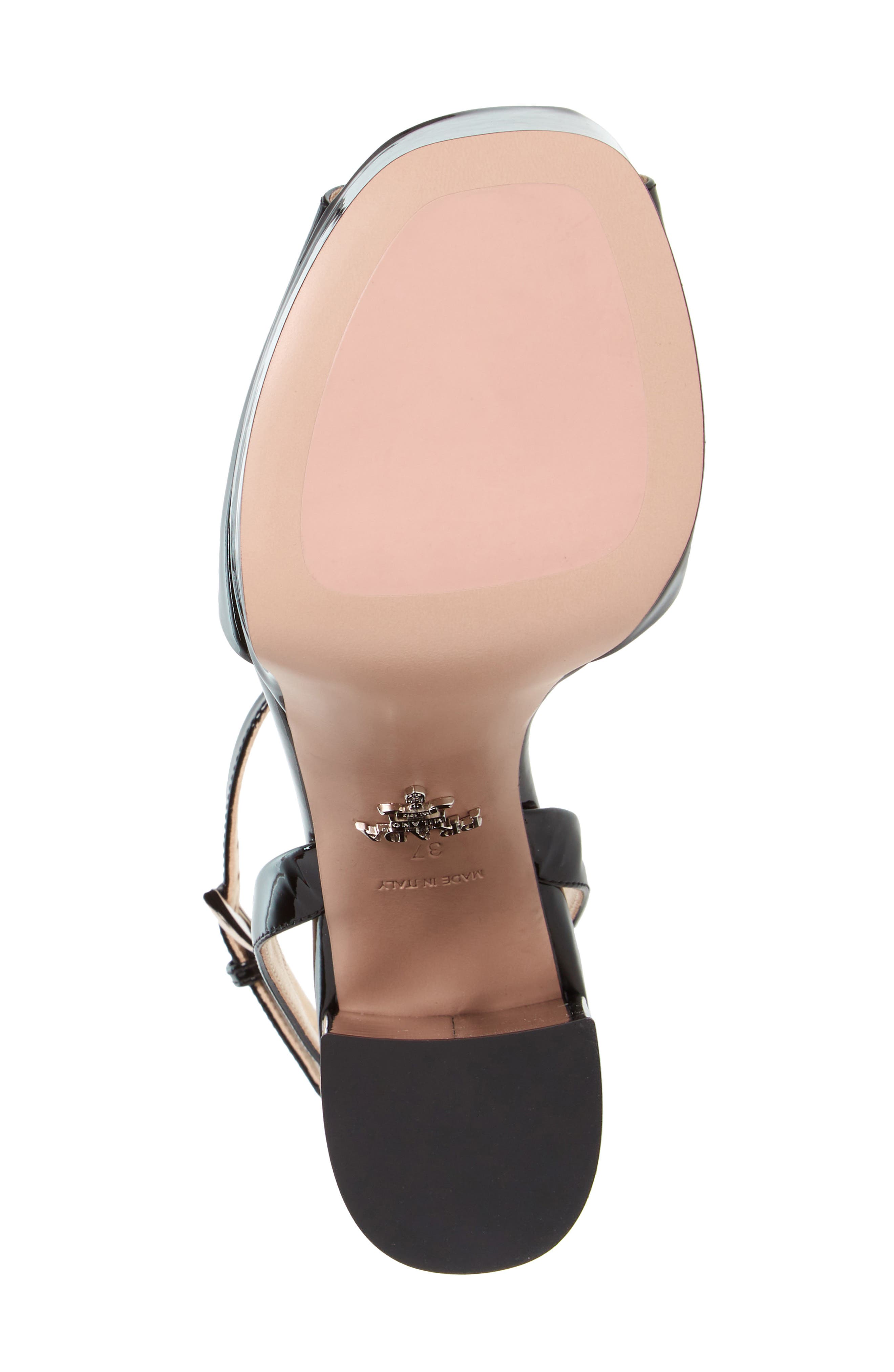 Prada Patent Platform Sandal, Alternate, color, 