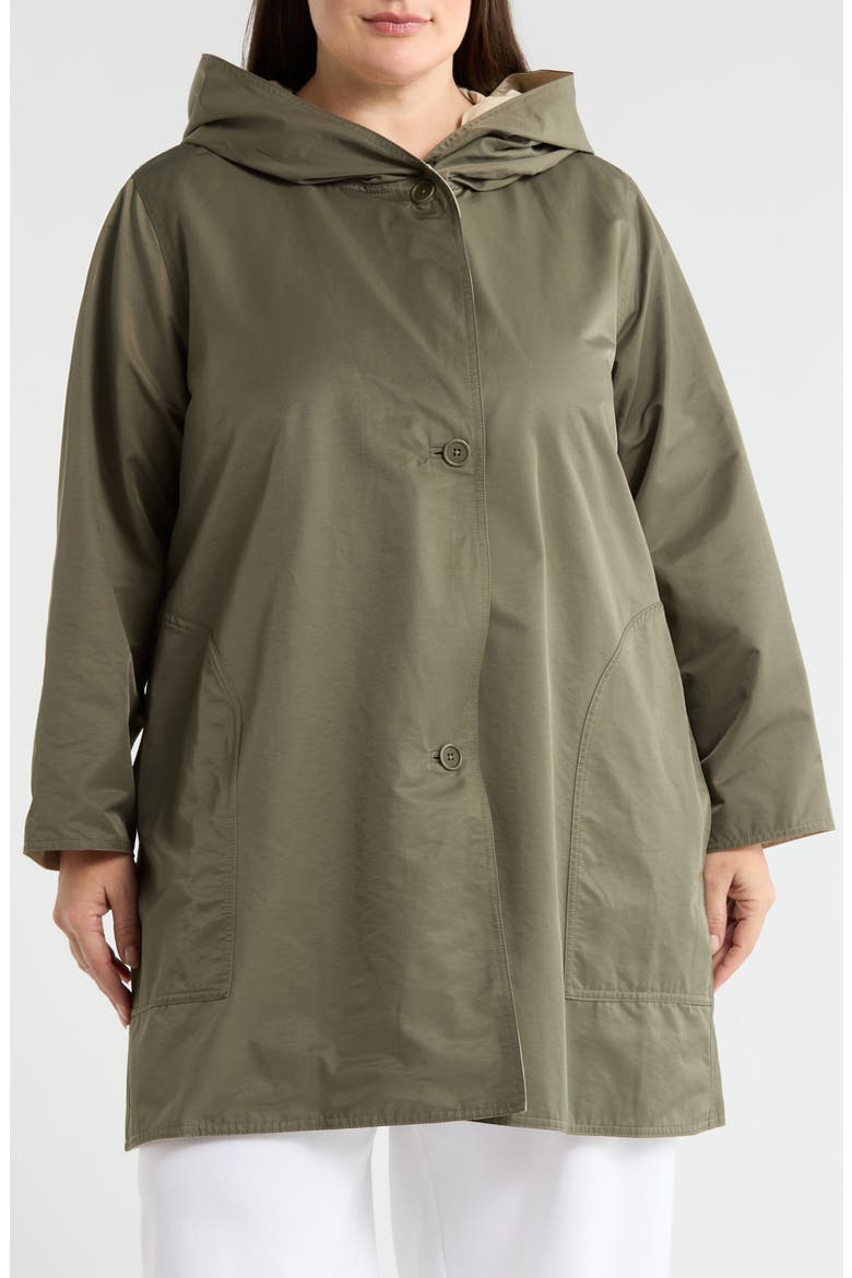 Hooded Reversible Coat, Alternate, color, BAY LEAF