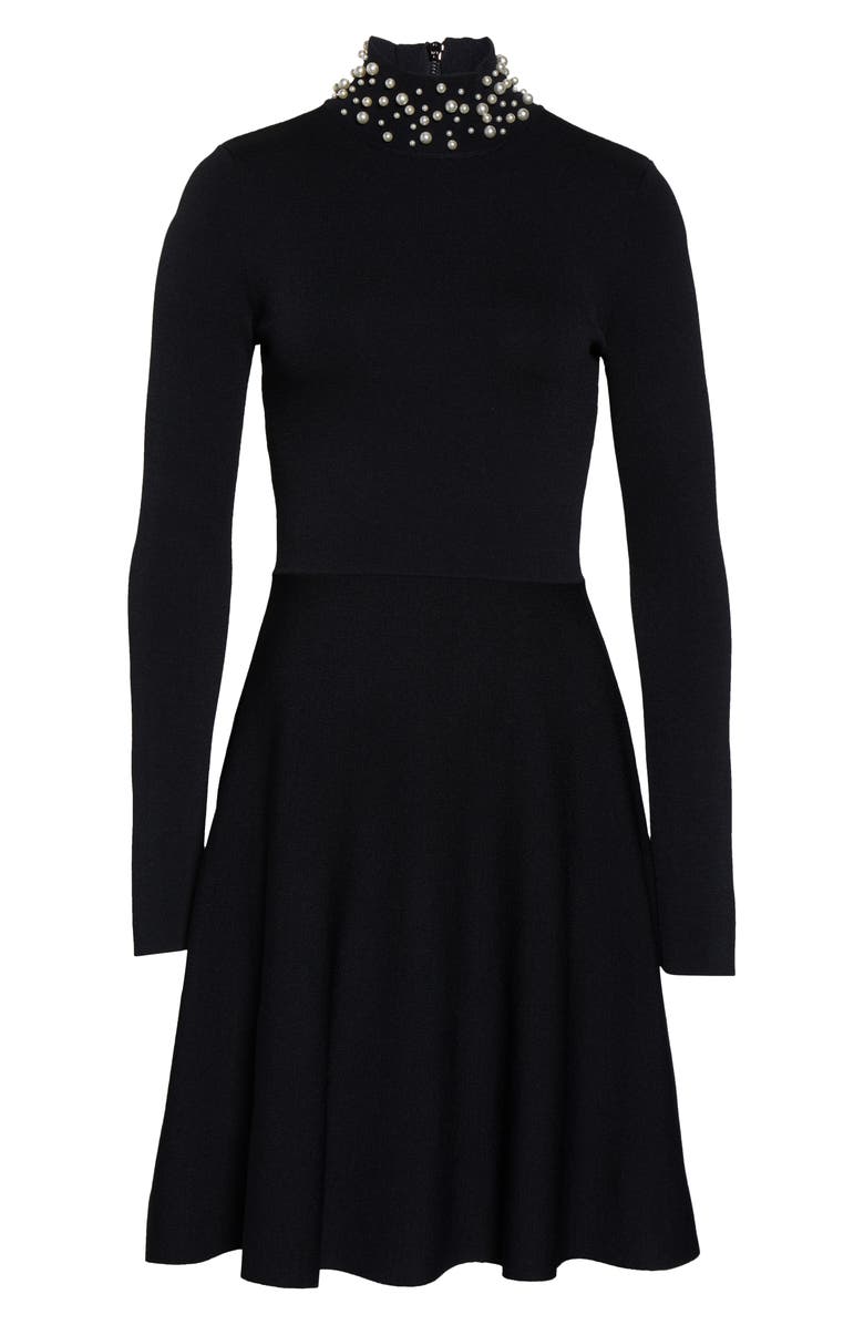 Eliza J Long Sleeve Fit & Flare Sweater Dress, Alternate, color,