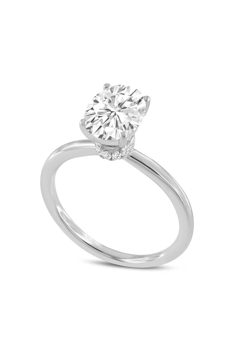 Camilla 14K White Gold Oval Lab Grown Diamond Hidden Halo Engagement Ring - 1.75 Ct, Main, color, 14K White Gold