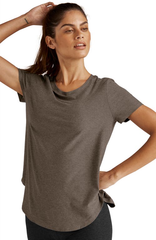 Beyond Yoga On The Down Low T-shirt In Soft Umber Heather