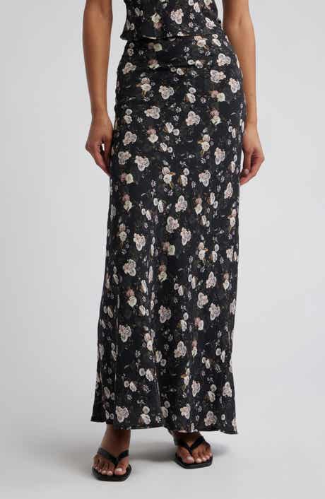 Petal & Pup Giarda Floral Print Crinkle Maxi Skirt