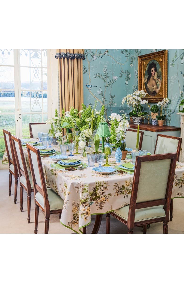 Mrs. Alice Green Frilled Silk Lampshade, Alternate, color, Green