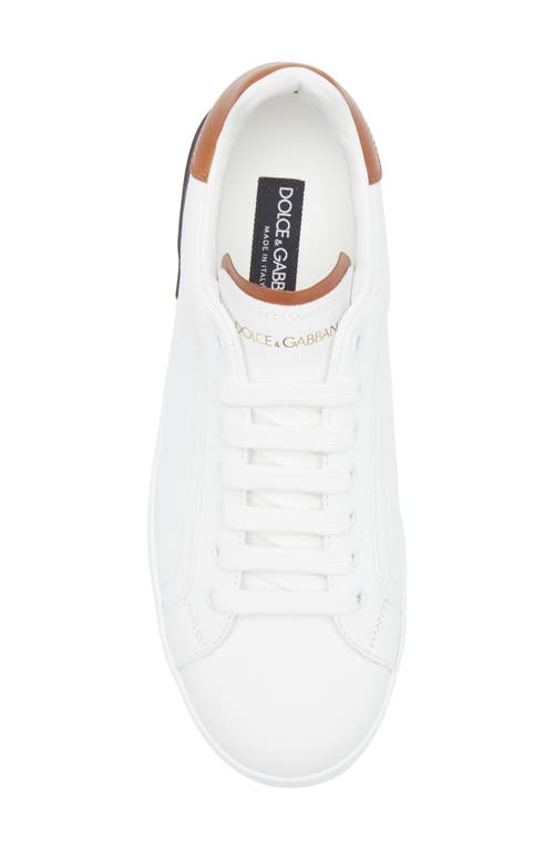 Dolce & Gabbana White Leather Portofino Sneakers