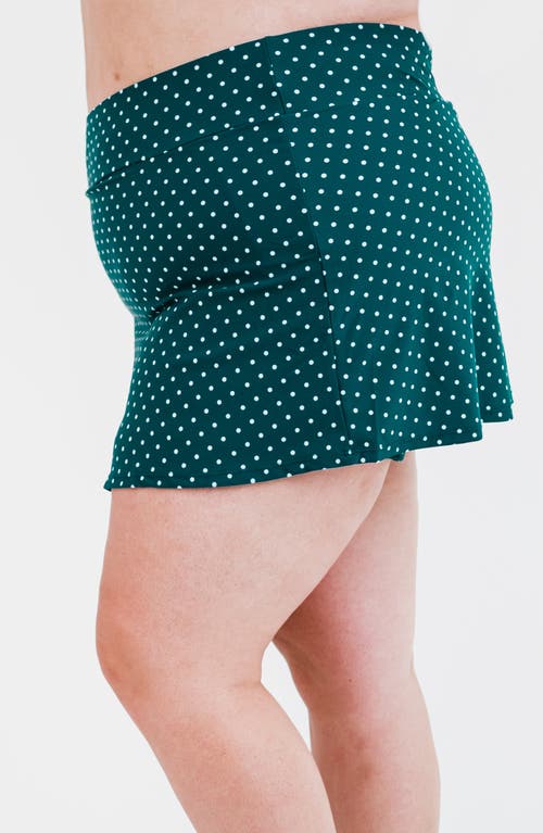 Calypsa Short Swim Skort With Shorts In Green