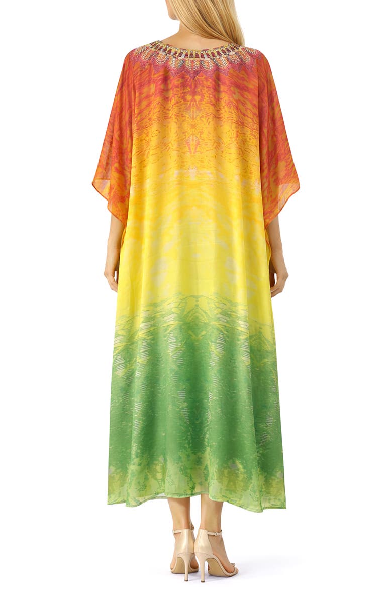 RANEES V-Neck Long Caftan, Alternate, color, Pink