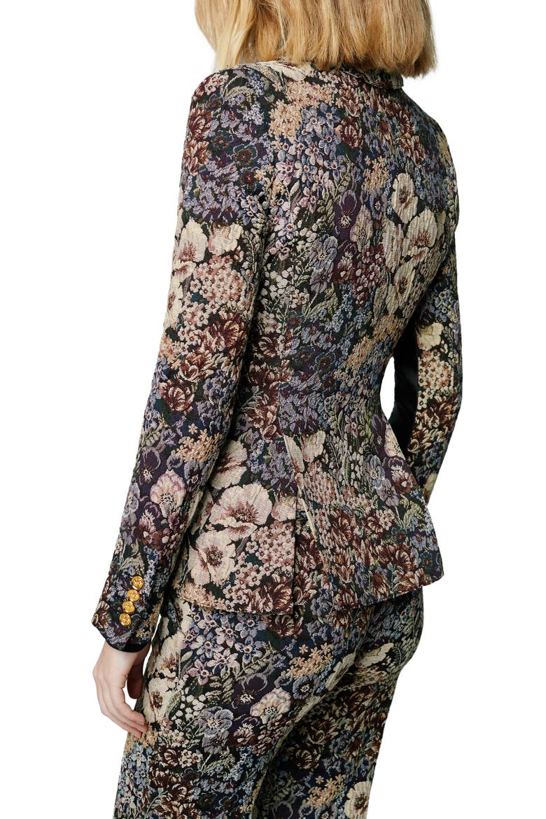 Floral Blazer, Alternate, color, MIDNIGHT TAPESTRY W/ BLACK