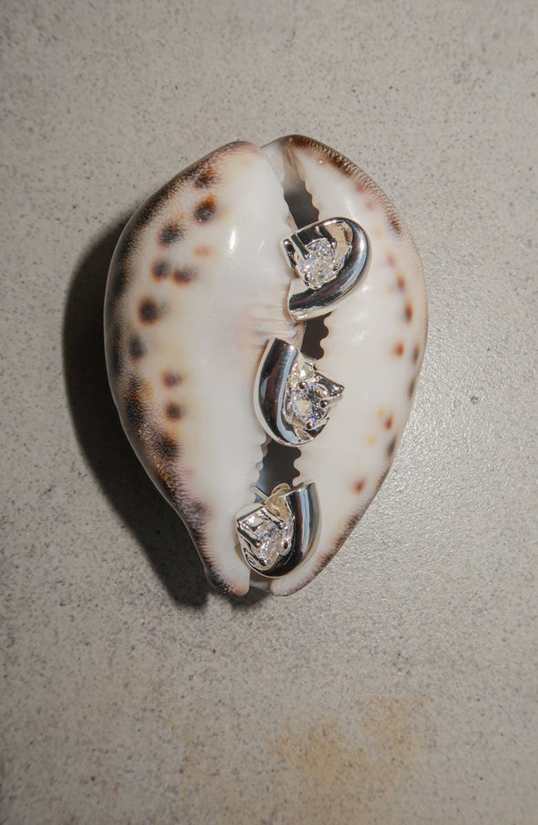 YOJ Afar Stud Earrings in Silver, Alternate, color, Silver