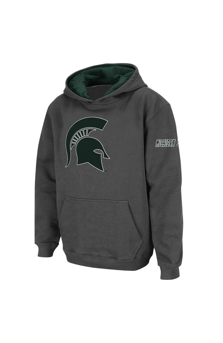STADIUM ATHLETIC Youth Stadium Athletic Charcoal Michigan State Spartans Big Logo Pullover Hoodie, Main, color, Charcoal