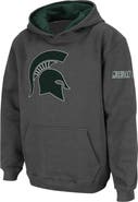STADIUM ATHLETIC Youth Stadium Athletic Charcoal Michigan State Spartans Big Logo Pullover Hoodie