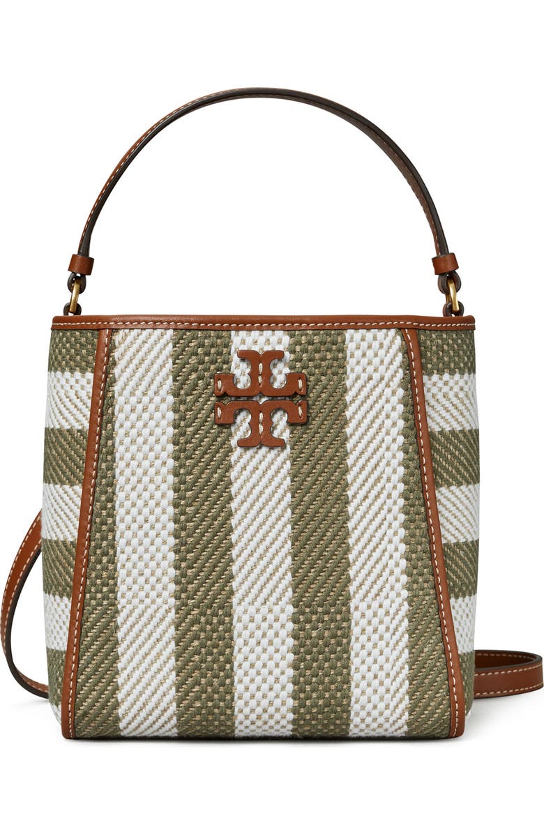 Tory Burch McGraw Small Stripe Bucket Bag, Main, color,