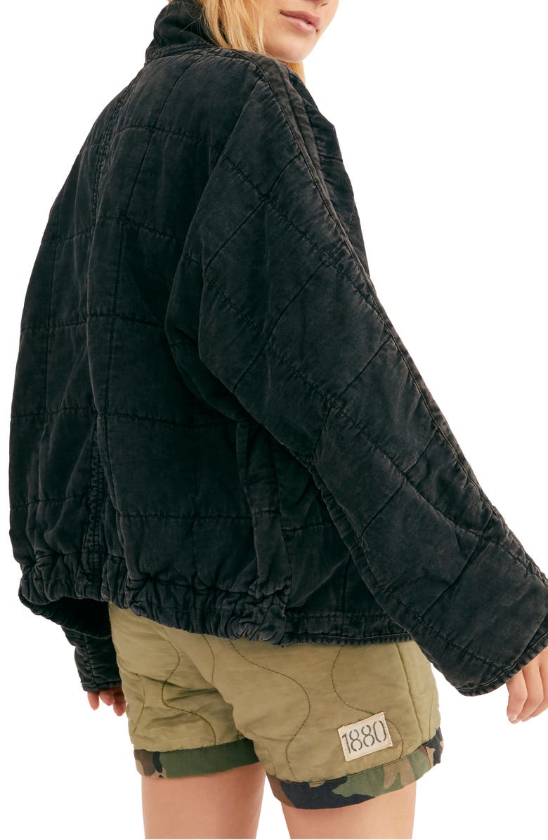 Free People Dolman Sleeve Quilted Denim Jacket, Alternate, color, 
