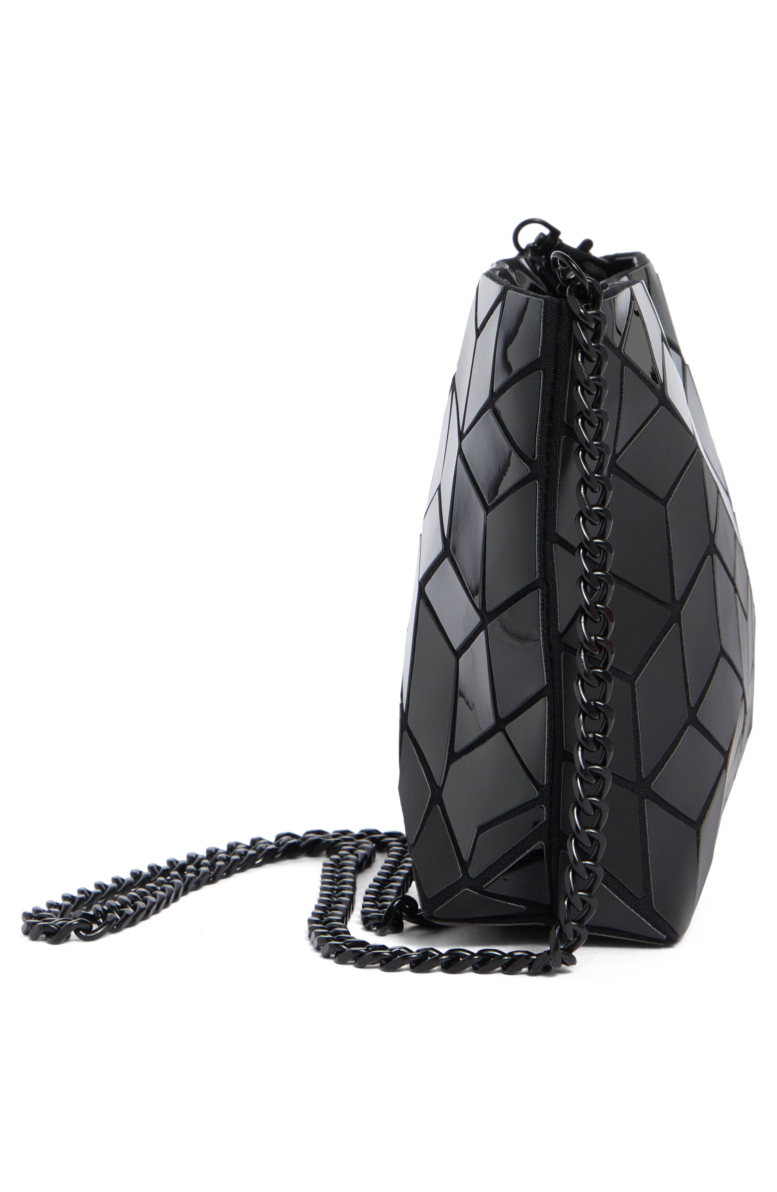 PATRIZIA LUCA Diagnoal Geo Clutch, Alternate, color, Black/ Black