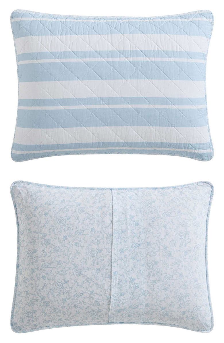 Nautica Seafront Stripe Reversible Cotton Comforter & Sham Set, Alternate, color, 