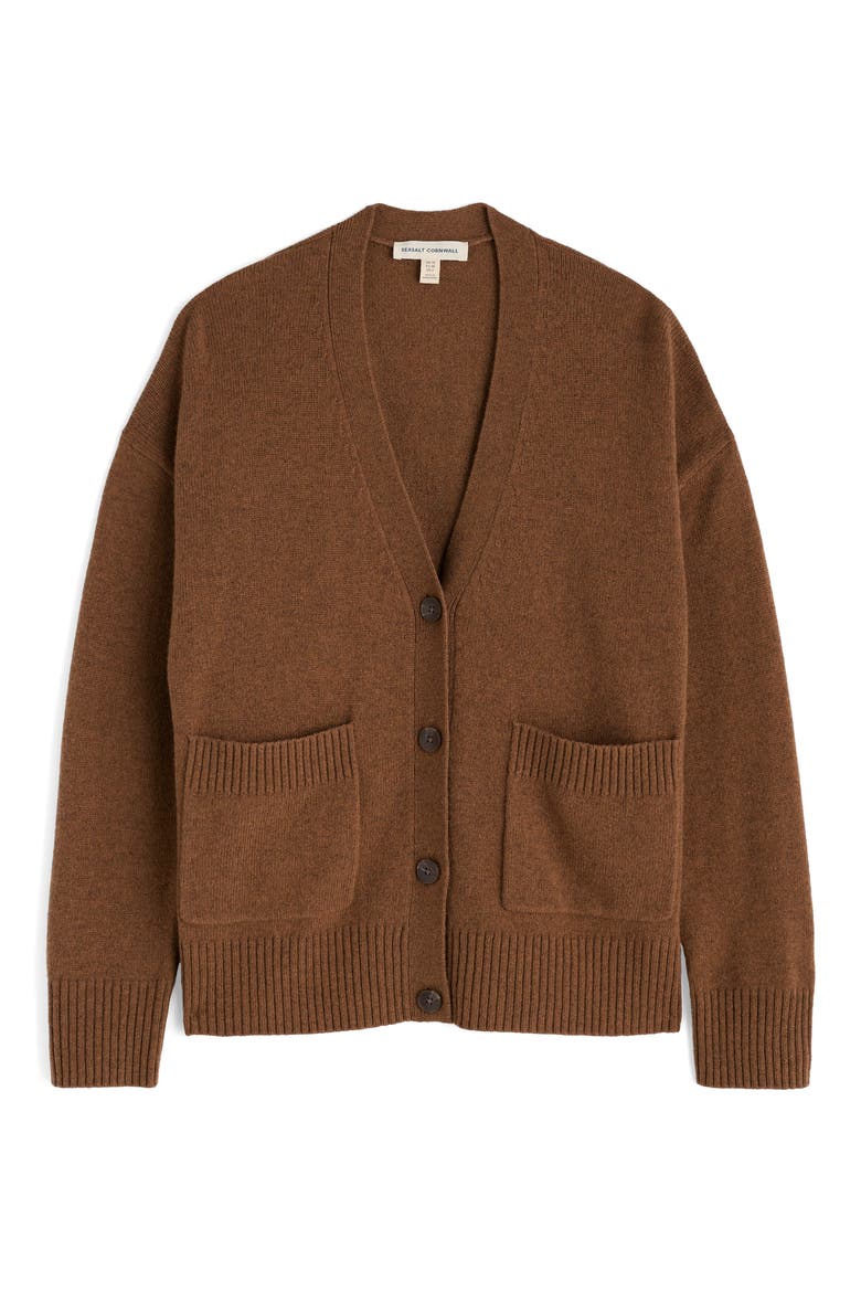 Senara Wool Blend Cardigan, Alternate, color, TOFFEE