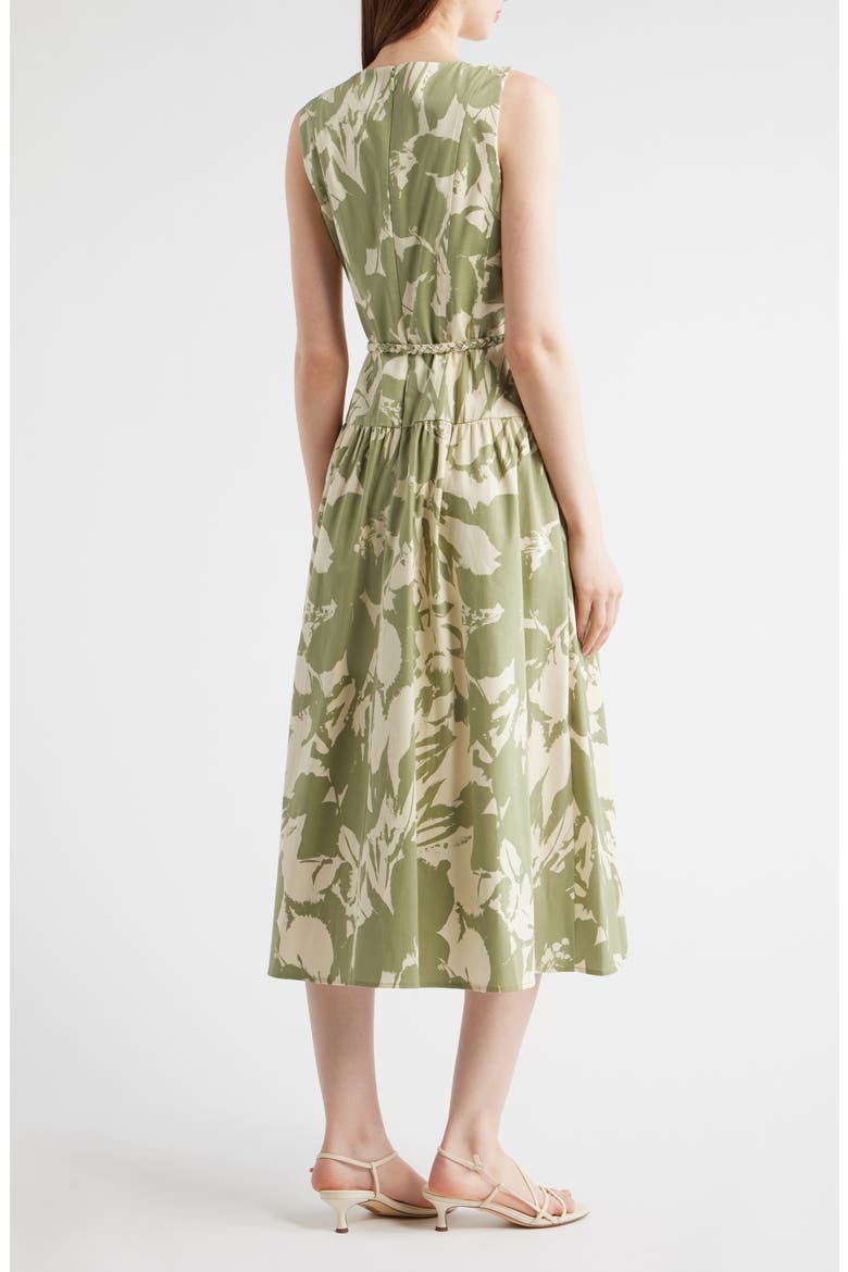 Patio Abstract Print Midi Dress, Alternate, color, COOL SAGE MULTI