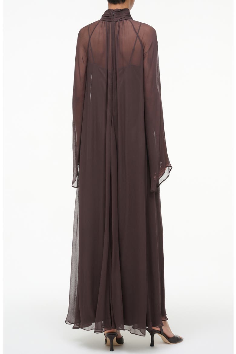 Esther Long Sleeve Chiffon Maxi Dress, Alternate, color, EARTH