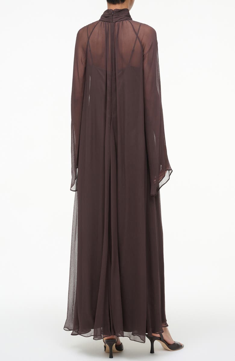STAUD Esther Long Sleeve Chiffon Maxi Dress, Alternate, color, Earth
