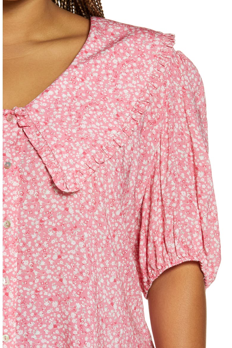 Amie Floral Oversize Collar Top, Alternate, color, CHERISE DITSY FLORAL