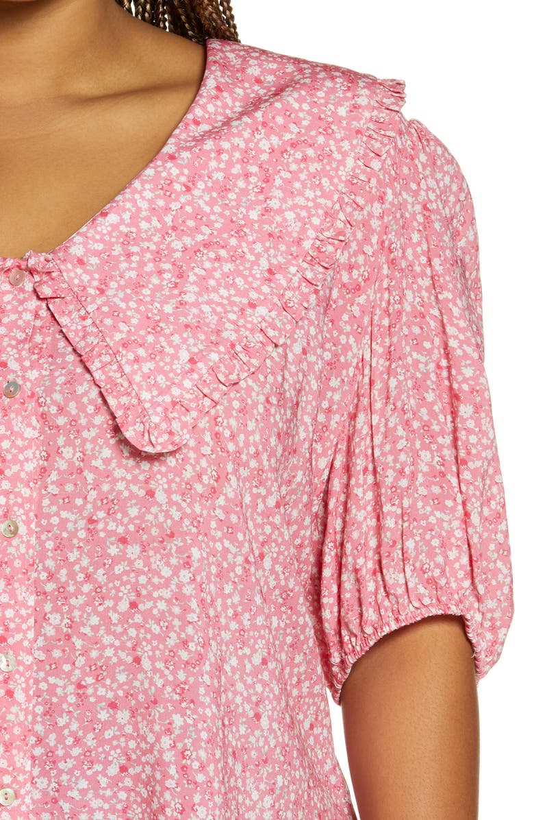 WAYF Amie Floral Oversize Collar Top, Alternate, color,