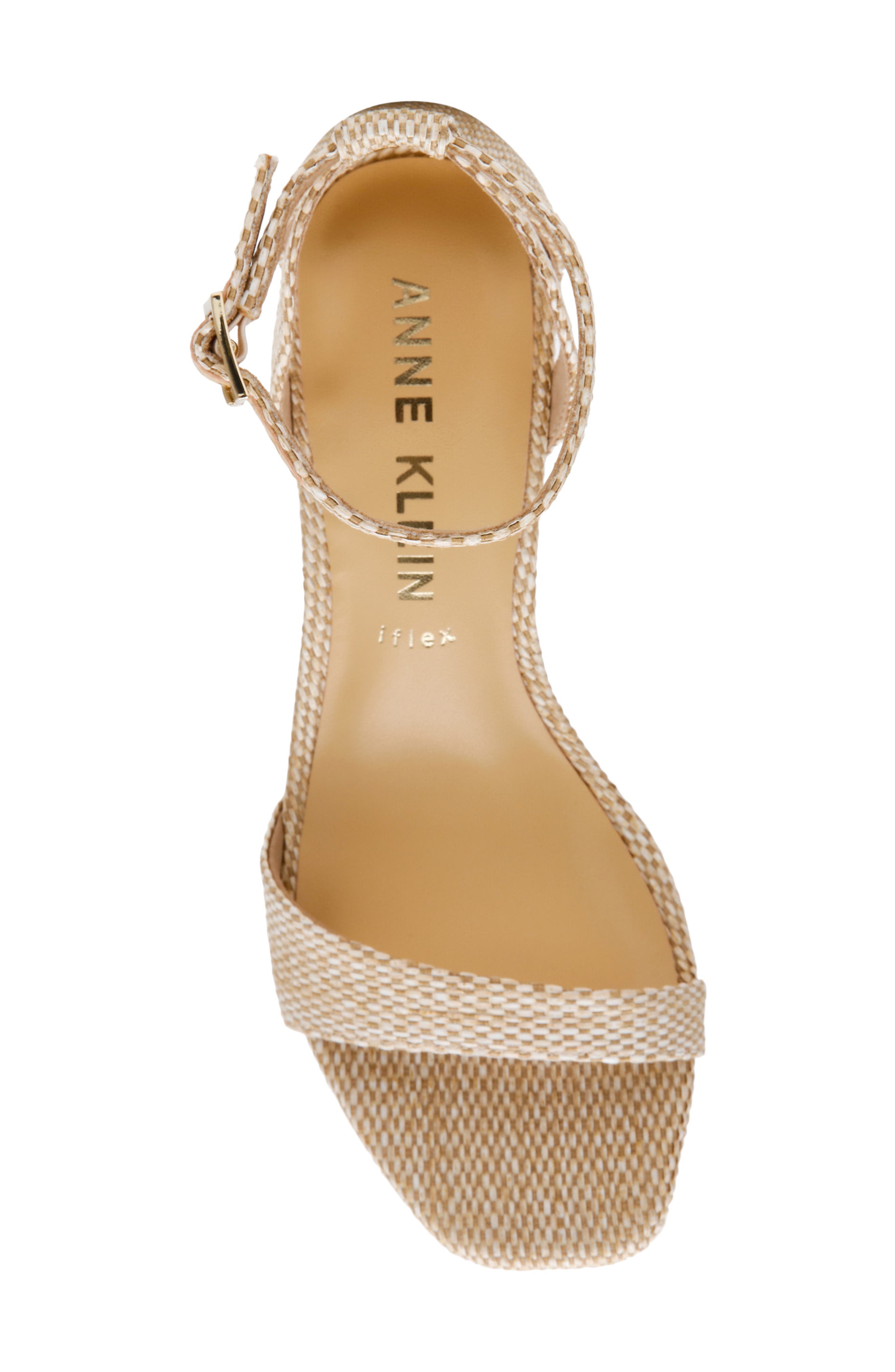 Anne Klein Mia Ankle Strap Sandal, Alternate, color, Natural Multi