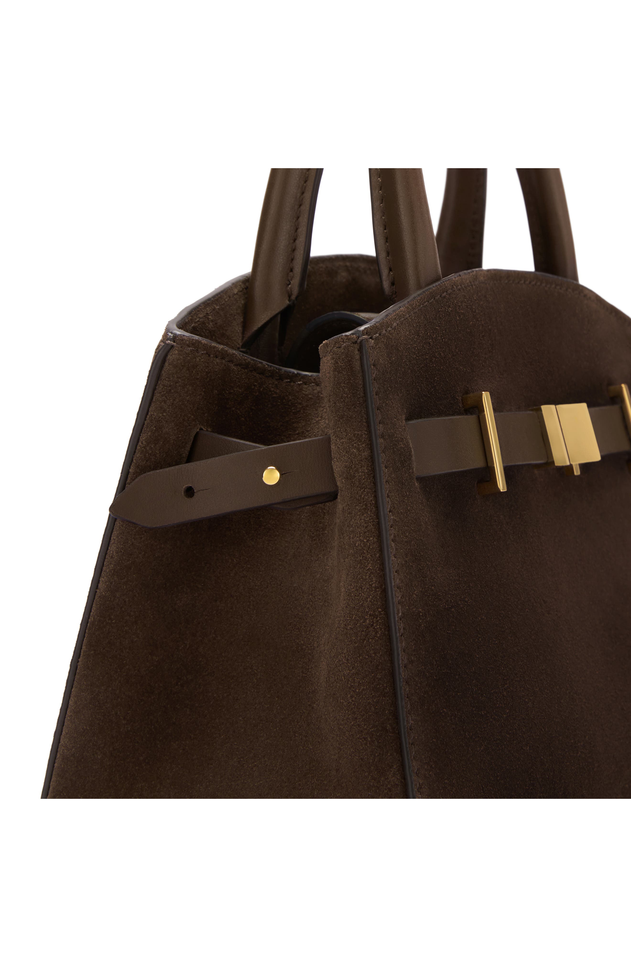 The Small Hudson Leather Suede Bag, Alternate, color, MOCHA