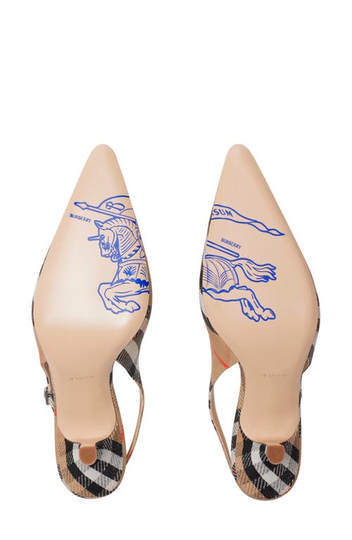Burberry Slingback Pumps Birdie Check Women In Sand Ip Check