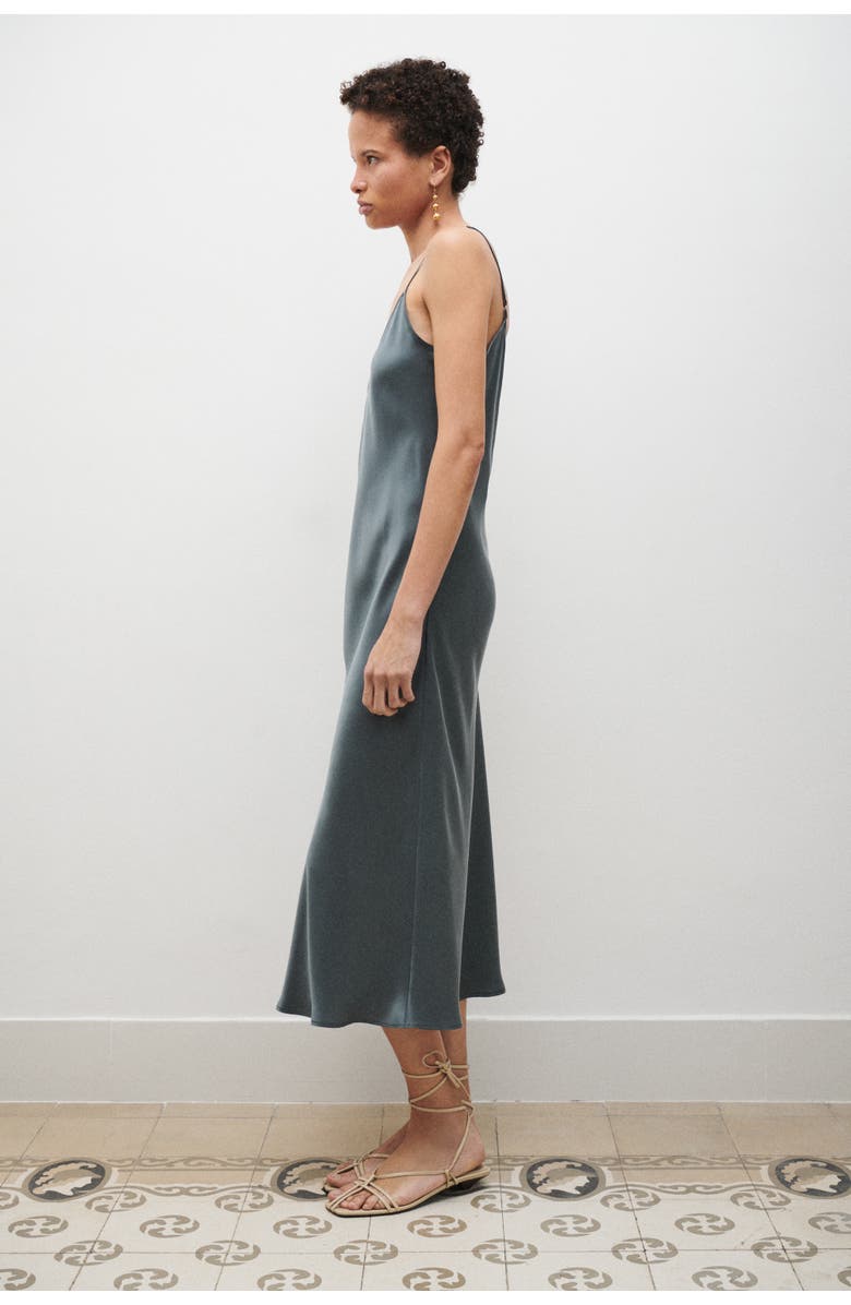 SILK LAUNDRY 90S Slip Dress Slate, Alternate, color, 