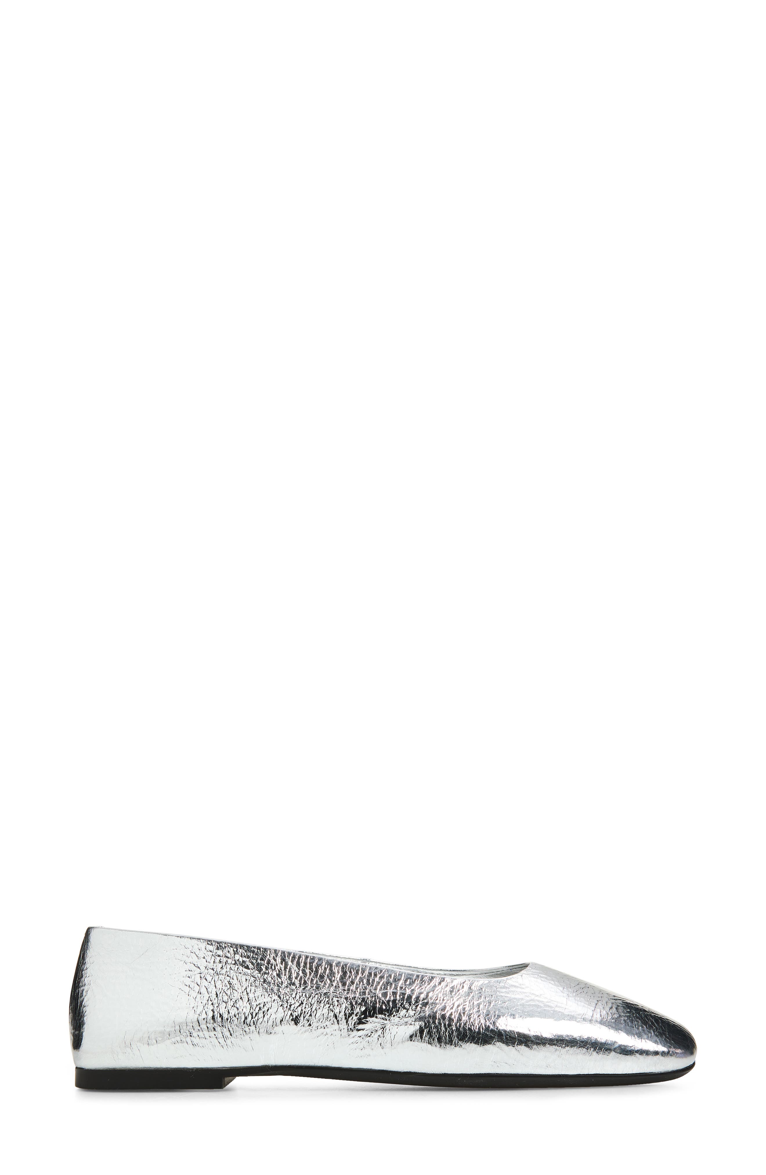 Jeffrey Campbell Listos Square Toe Flat, Alternate, color, Silver Crinkle