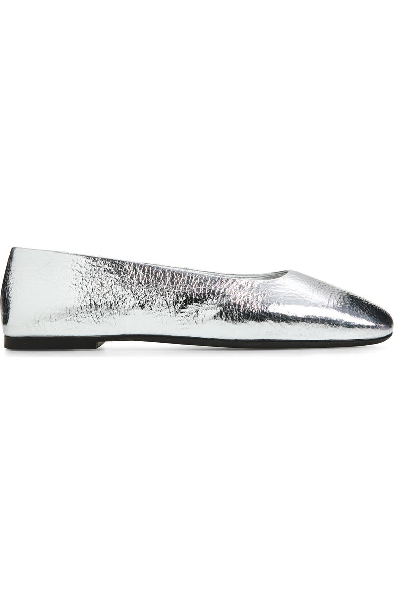 Jeffrey Campbell Listos Square Toe Flat, Alternate, color, Silver Crinkle