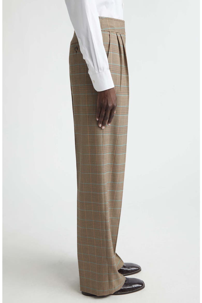 Plaid Stretch Wool Trousers, Alternate, color, BEIGE MULTI