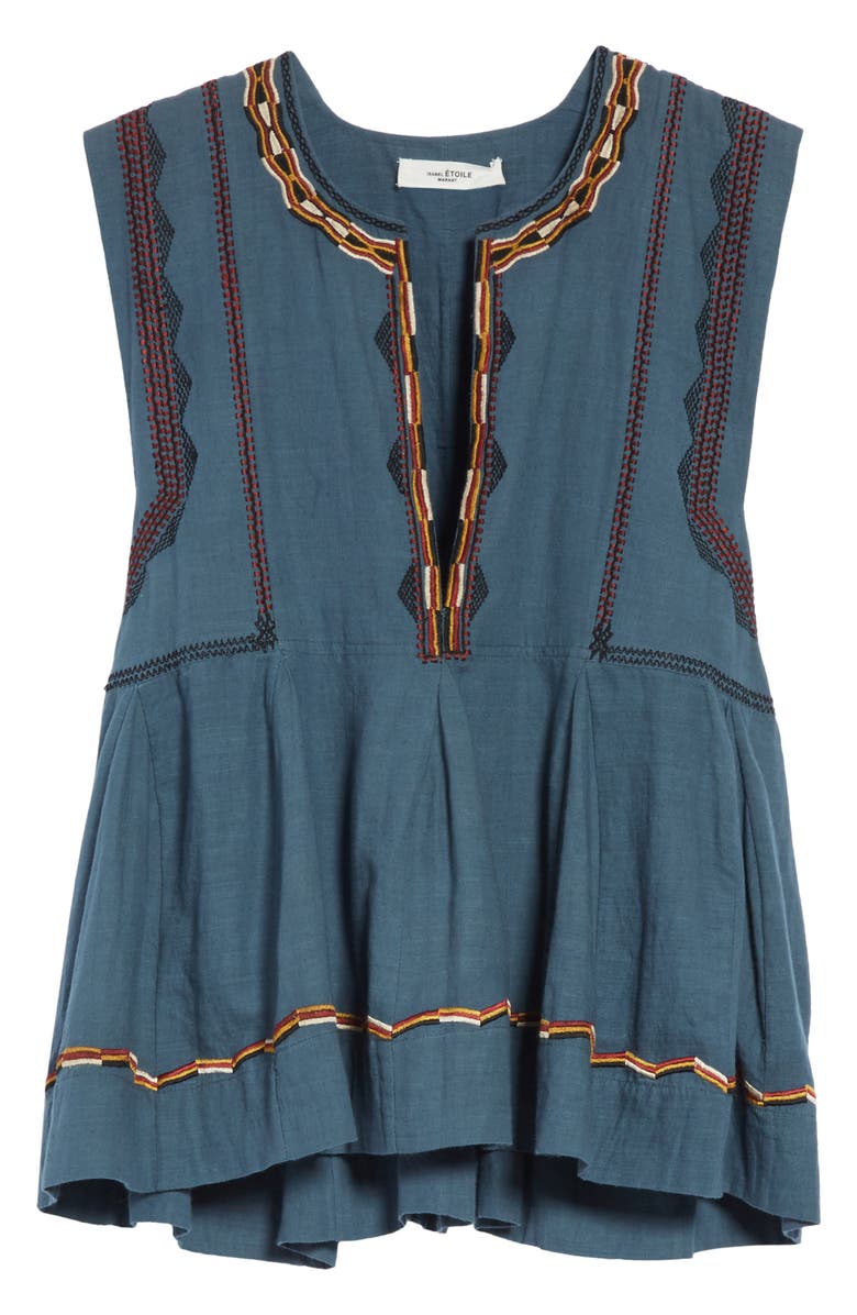 Isabel Marant Étoile Barney Embroidered Top, Alternate, color, 